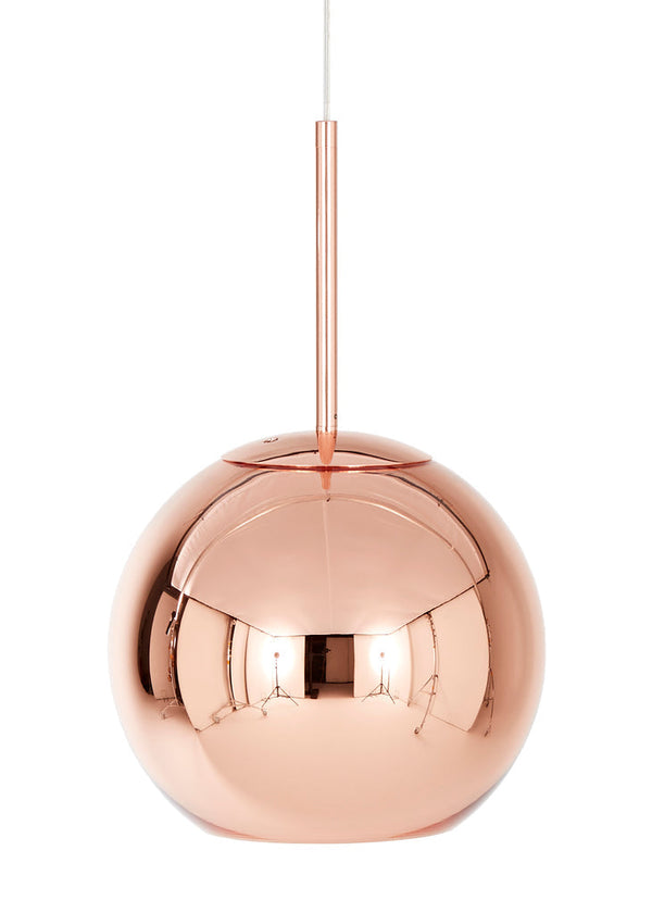 Tom Dixon Copper polished polycarbonate pendant, white-background studio view