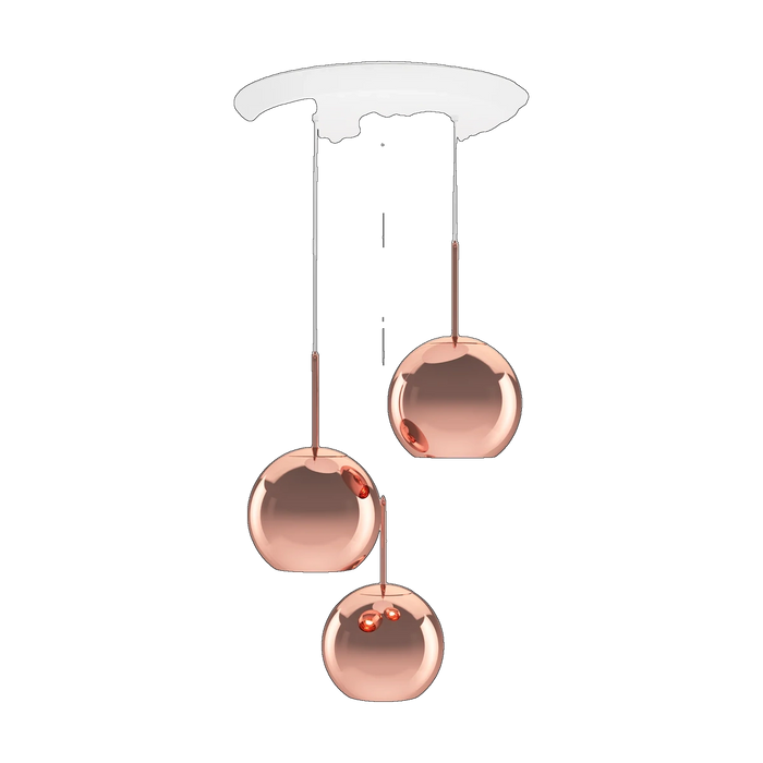 Copper Trio-Round Pendant System, Copper Polished Polycarbonate by Tom Dixon