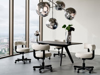 Tom Dixon Fat Bar Stool Polished Black Steel and Kvadrat Hallingdal 65 Grey 0116 lifestyle image 1