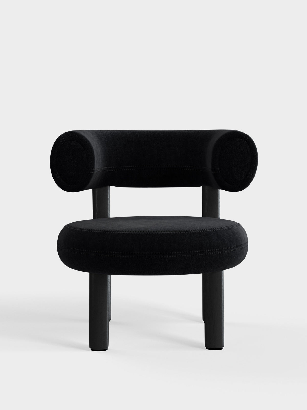Fat Lounge Chair Black Wood Black Kvadrat Gentle Velvet