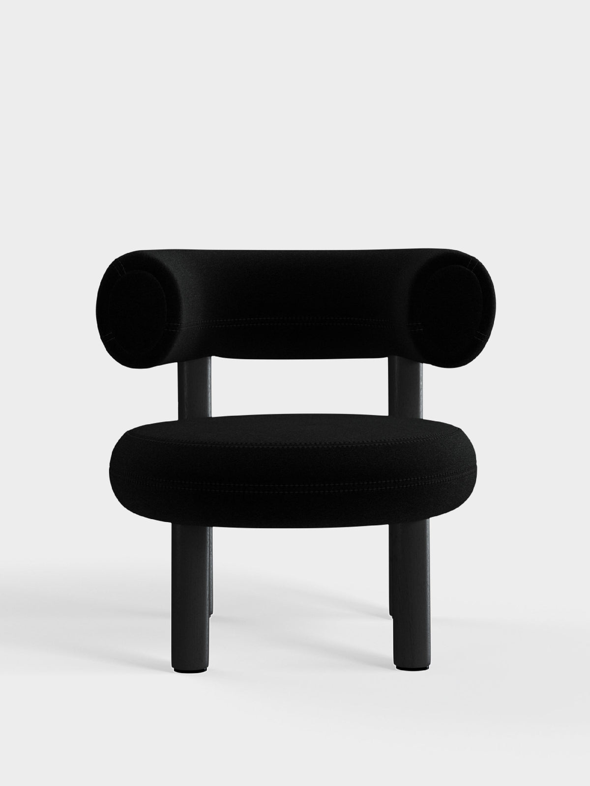 Fat Lounge Chair Black Wood Black Kvadrat Hero 2 Wool