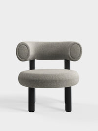 Fat Lounge Chair Black Wood Clay Alpine Boucle