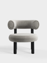 Fat Lounge Chair Black Wood Clay Royal Velvet
