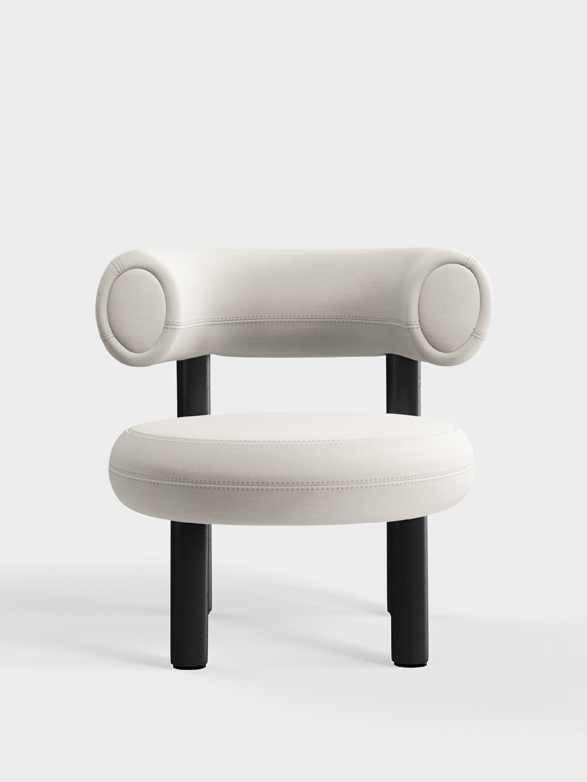 Fat Lounge Chair Black Wood Coconut Linara Linen