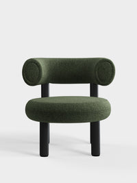 Fat Lounge Chair Black Wood Forest Alpine Boucle