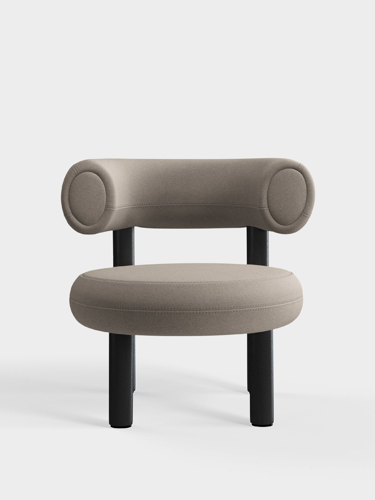 Fat Lounge Chair Black Wood Grey Kvadrat Hero 2 Wool