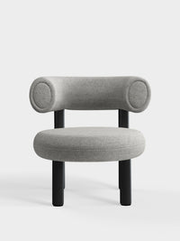 Fat Lounge Chair Black Wood Light Grey Kvadrat Hallingdal 65