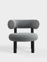 Fat Lounge Chair Black Wood Mid Grey Kvadrat Hallingdal 65