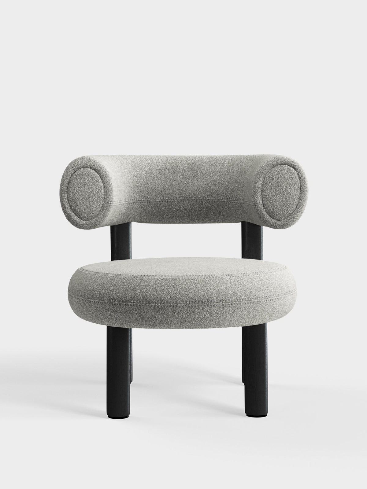Fat Lounge Chair Black Wood Natural Alpine Boucle