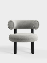 Fat Lounge Chair Black Wood Natural Alpine Boucle