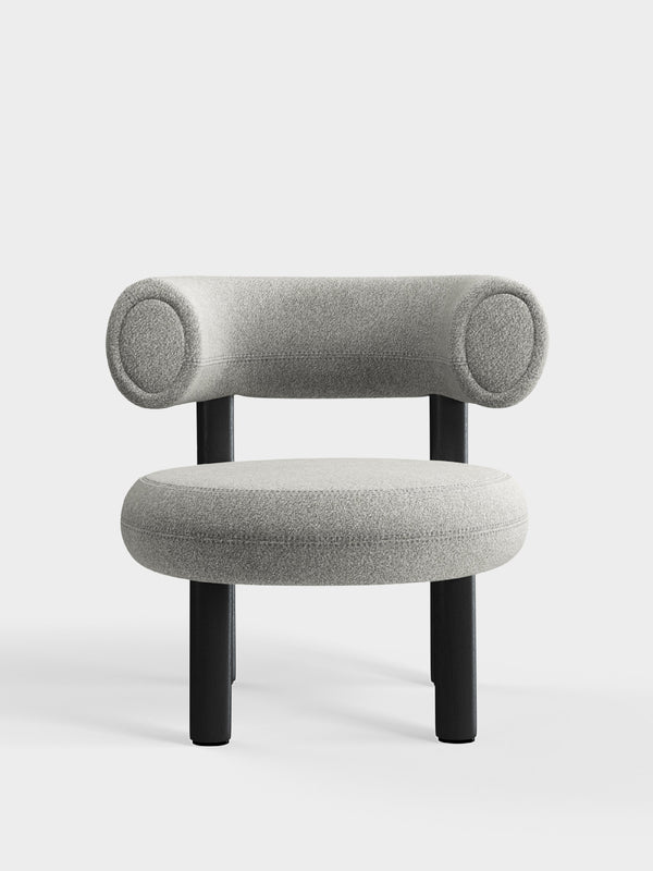 Fat Lounge Chair Black Wood Natural Alpine Boucle
