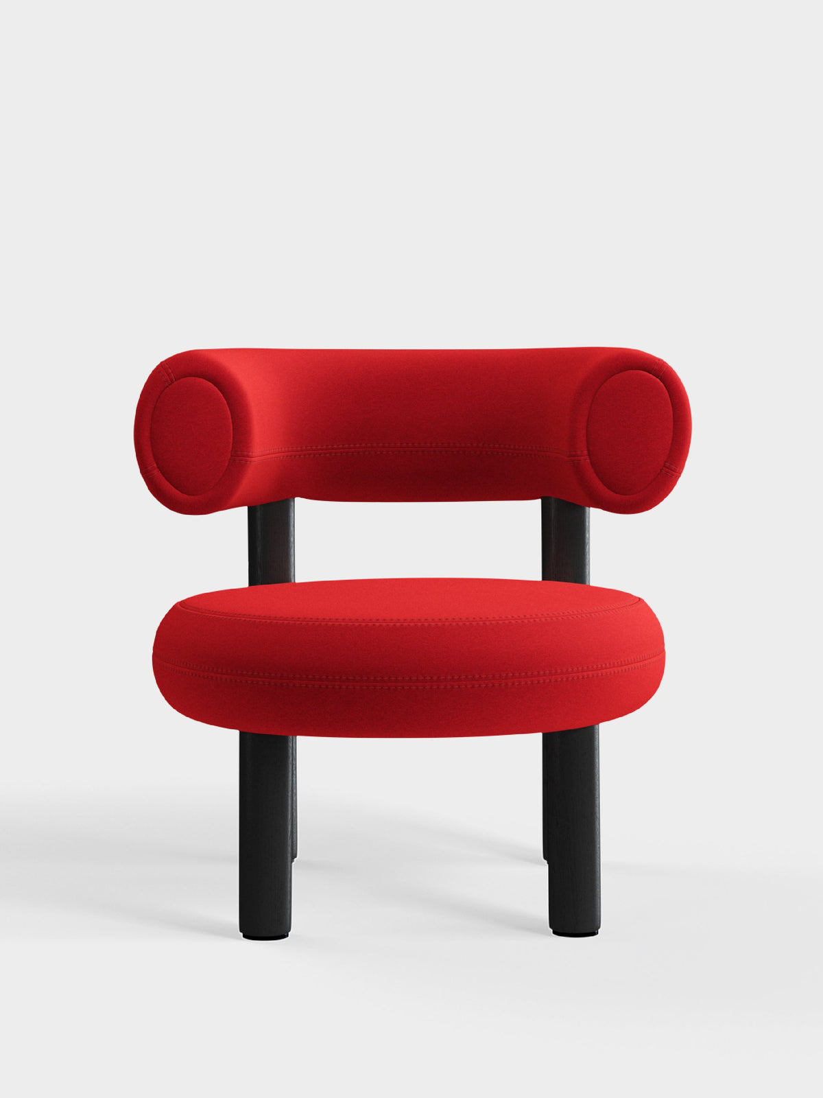 Fat Lounge Chair Black Wood Orange Red Kvadrat Hero 2 Wool