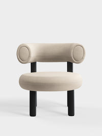 Fat Lounge Chair Black Wood Porridge Linara Linen