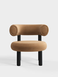 Fat Lounge Chair Black Wood Spice Linara Linen