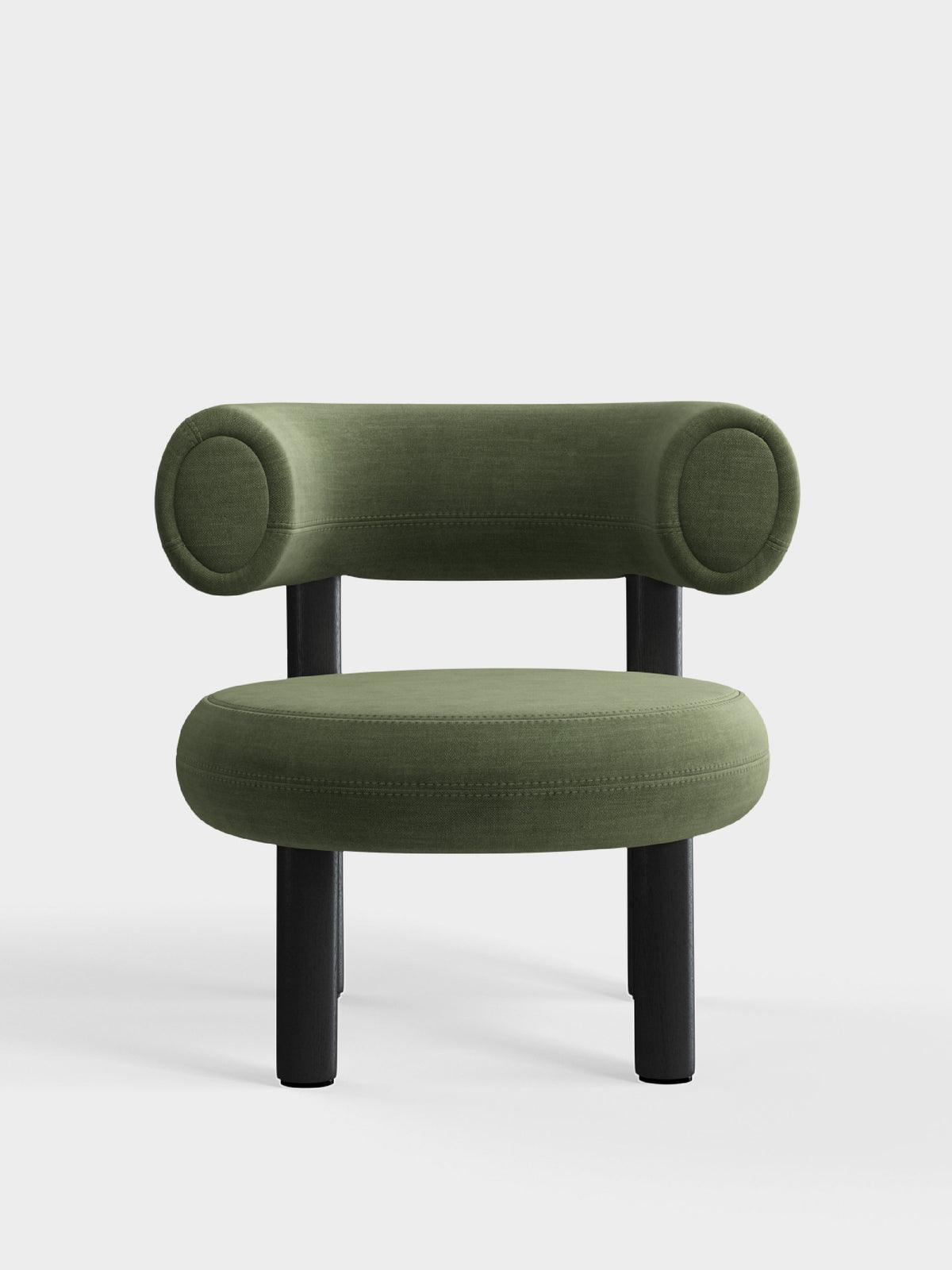 Fat Lounge Chair Black Wood Tarragon Linara Linen