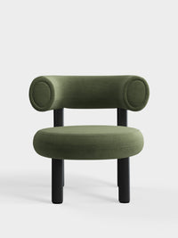 Fat Lounge Chair Black Wood Tarragon Linara Linen
