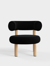 Fat Lounge Chair Brushed Natural Wood Black Kvadrat Hallingdal 65
