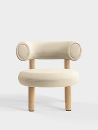 Fat Lounge Chair Brushed Natural Wood Bright White Kvadrat Hallingdal 65