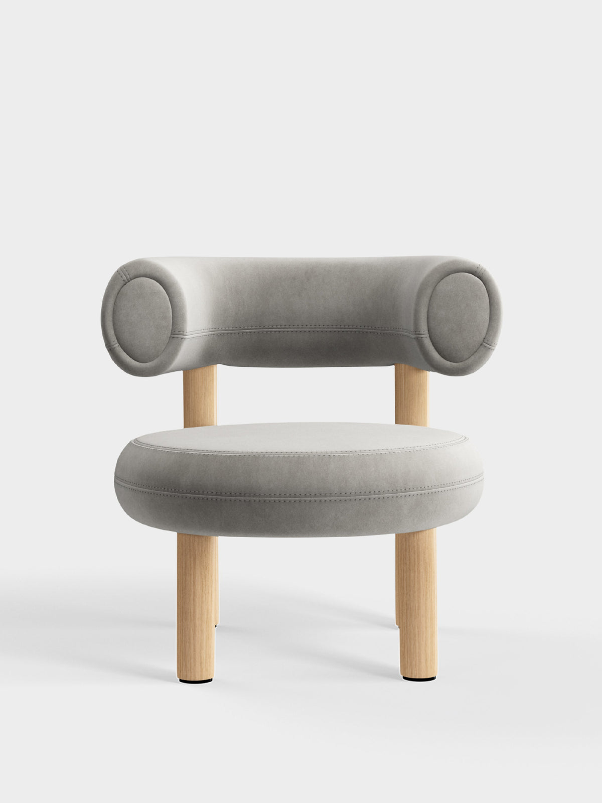 Fat Lounge Chair Brushed Natural Wood Clay Royal Velvet
