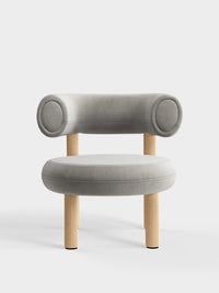 Fat Lounge Chair Brushed Natural Wood Clay Royal Velvet