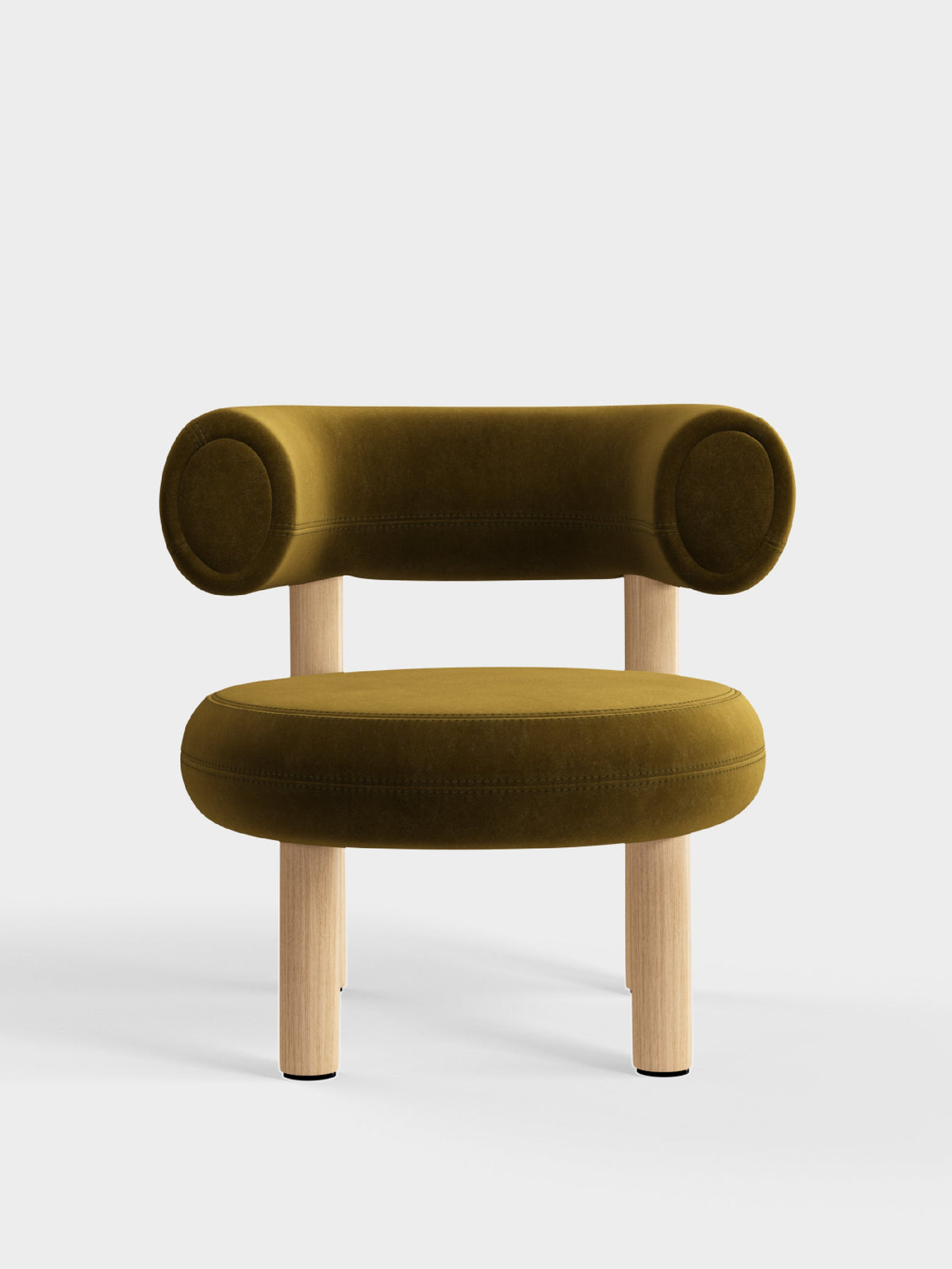 Fat Lounge Chair Brushed Natural Wood Forest Royal Velvet