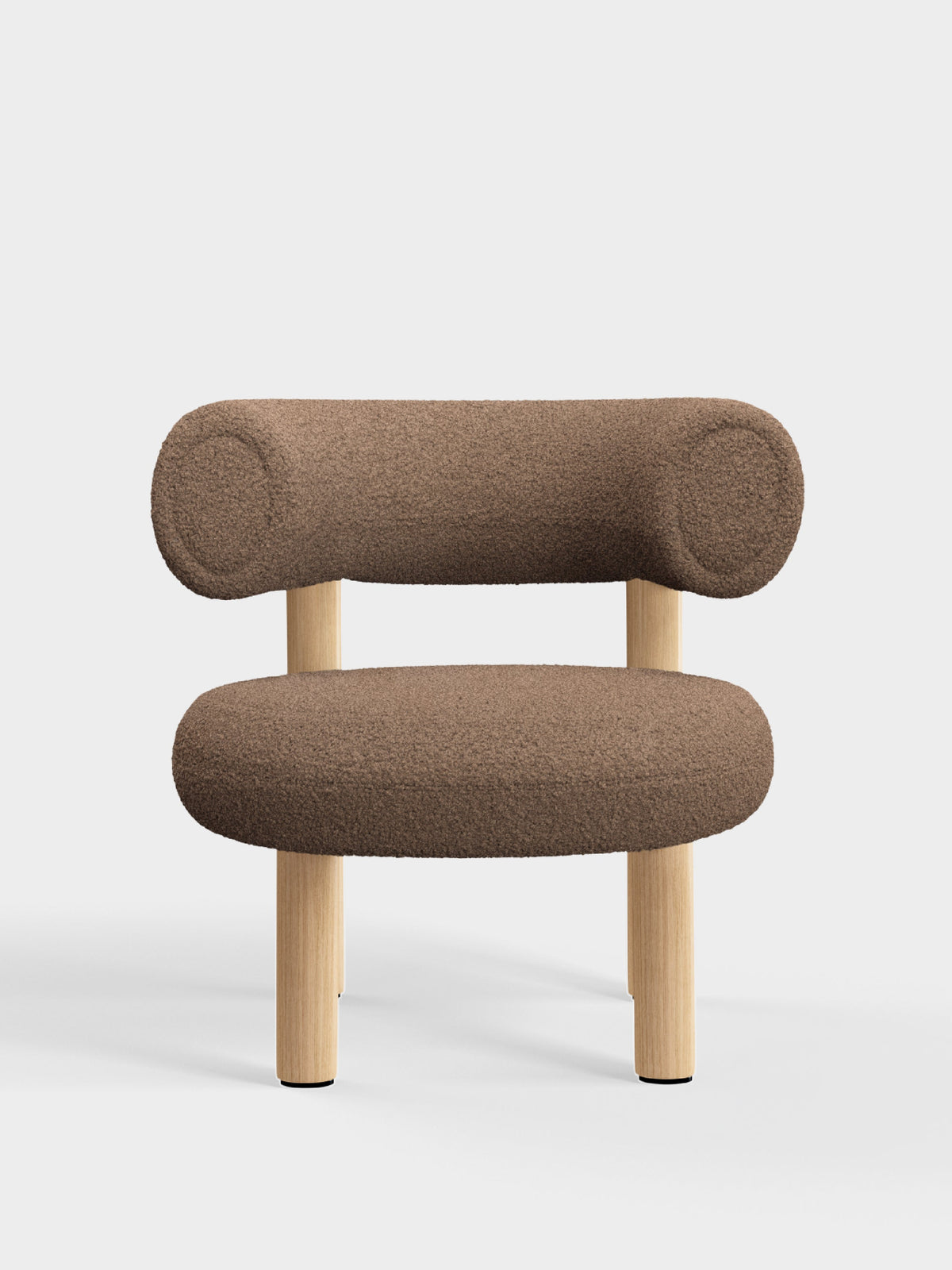 Fat Lounge Chair Brushed Natural Wood Light Brown Kvadrat Elle Boucle
