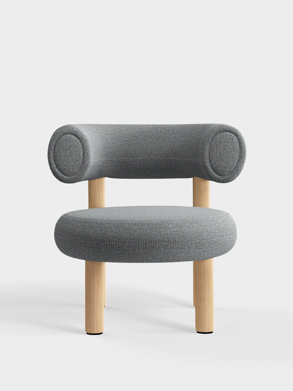 Fat Lounge Chair Brushed Natural Wood Mid Grey Kvadrat Hallingdal 65