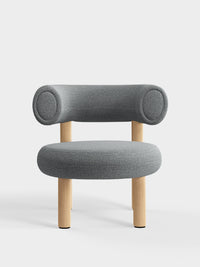 Fat Lounge Chair Brushed Natural Wood Mid Grey Kvadrat Hallingdal 65