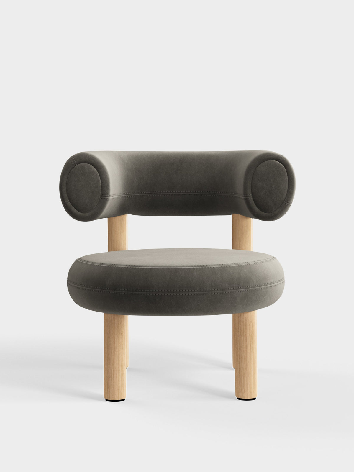 Fat Lounge Chair Brushed Natural Wood Niagara Royal Velvet