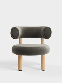 Fat Lounge Chair Brushed Natural Wood Niagara Royal Velvet