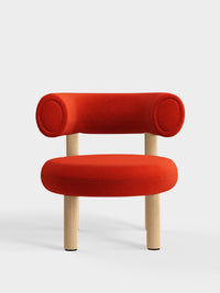 Fat Lounge Chair Brushed Natural Wood Orange Kvadrat Hallingdal 65