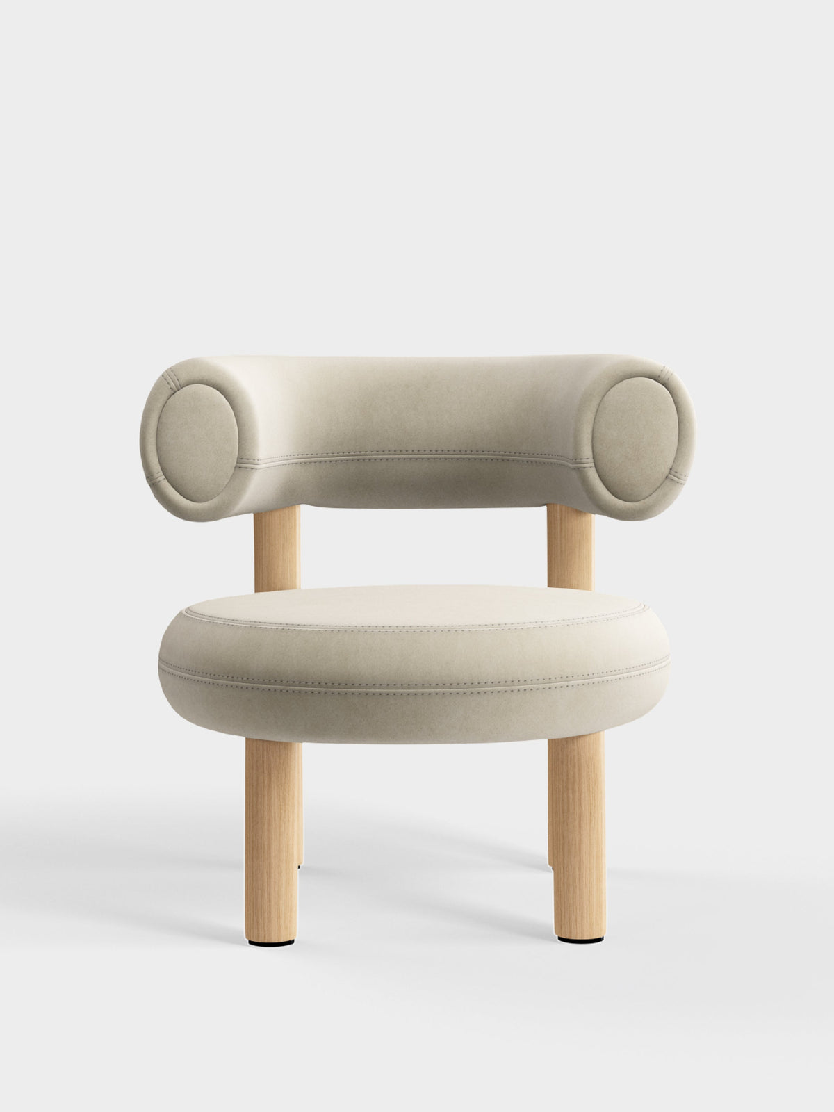 Fat Lounge Chair Brushed Natural Wood Pearl Royal Velvet