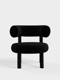 Fat Lounge Chair Polished Black Steel Black Kvadrat Hero 2 Wool