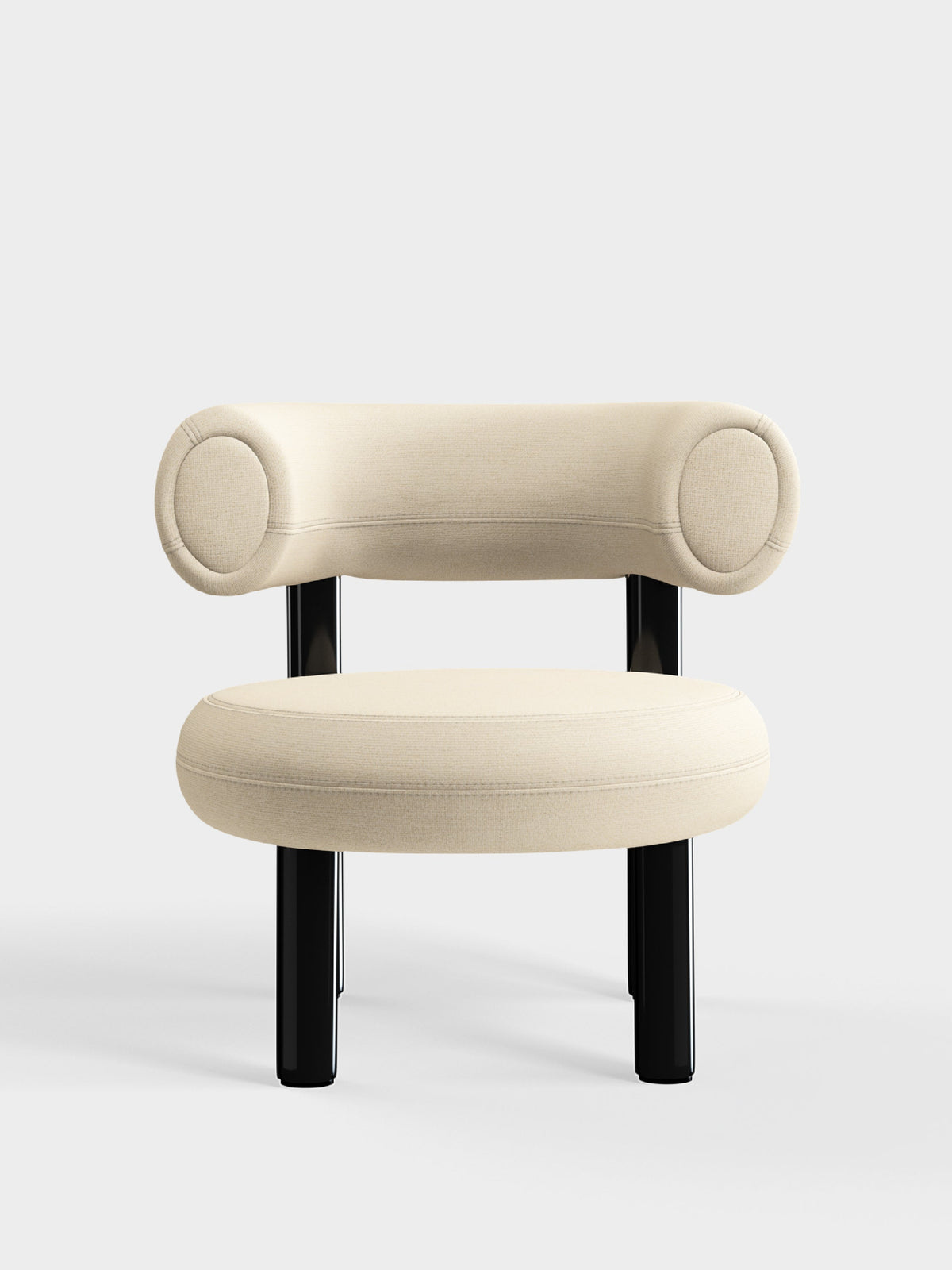 Fat Lounge Chair Polished Black Steel Bright White Kvadrat Hallingdal 65