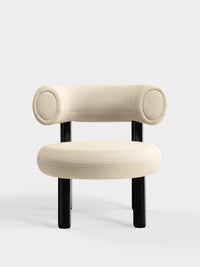 Fat Lounge Chair Polished Black Steel Bright White Kvadrat Hallingdal 65