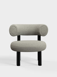 Fat Lounge Chair Polished Black Steel Grey White Kvadrat Elle Boucle
