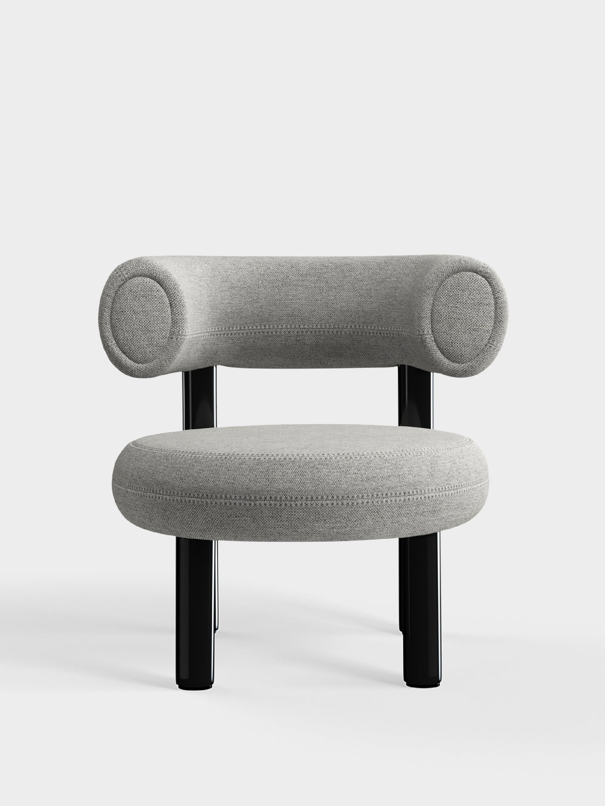 Fat Lounge Chair Polished Black Steel Light Grey Kvadrat Hallingdal 65