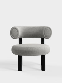 Fat Lounge Chair Polished Black Steel Light Grey Kvadrat Hallingdal 65