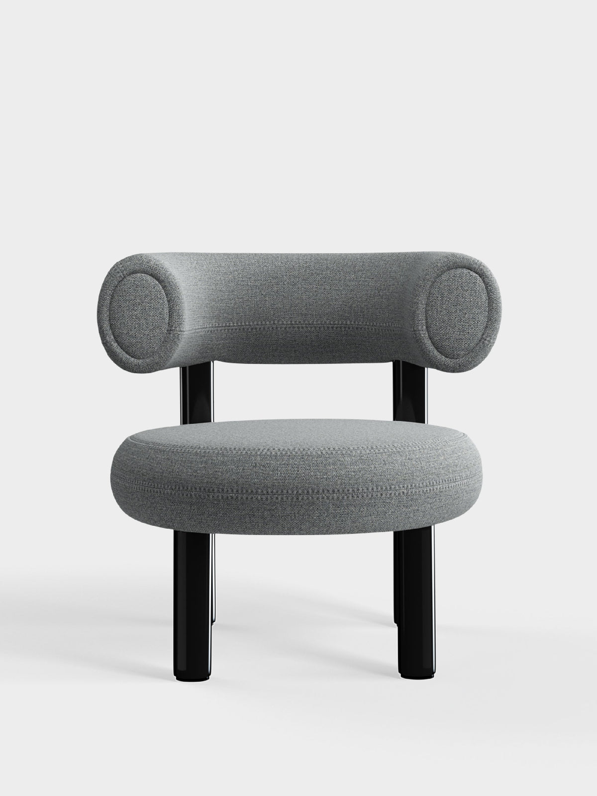Fat Lounge Chair Polished Black Steel Mid Grey Kvadrat Hallingdal 65