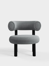 Fat Lounge Chair Polished Black Steel Mid Grey Kvadrat Hallingdal 65