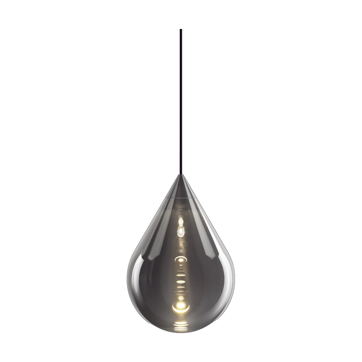 Flare Bead Pendant, Silver Borosilicate Glass by Tom Dixon