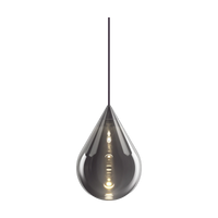 Flare Bead Pendant, Silver Borosilicate Glass by Tom Dixon