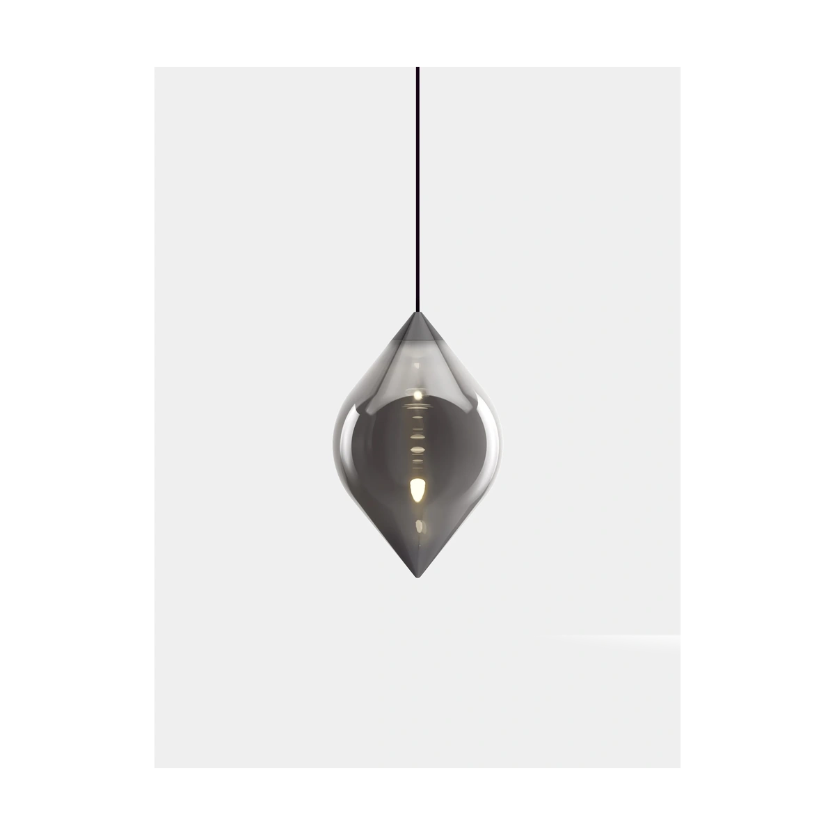 Flare Top Pendant, Silver Borosilicate Glass by Tom Dixon