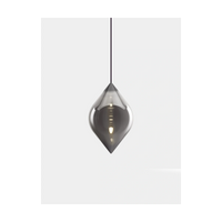 Flare Top Pendant, Silver Borosilicate Glass by Tom Dixon