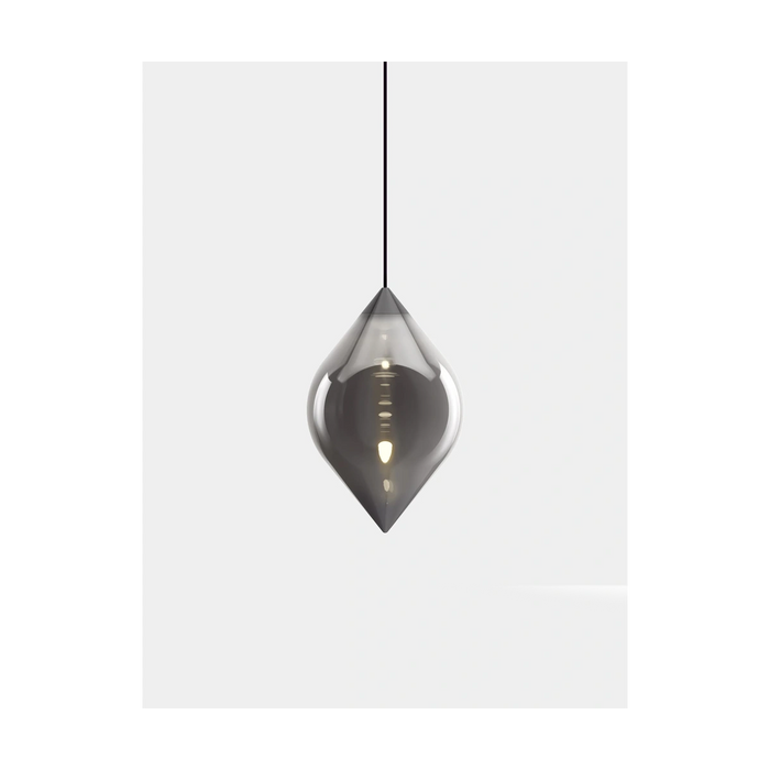 Flare Top Pendant, Silver Borosilicate Glass by Tom Dixon