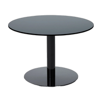 Flash Circle Table in Black Polished Steel and Mirrored Glass by Tom Dixon
