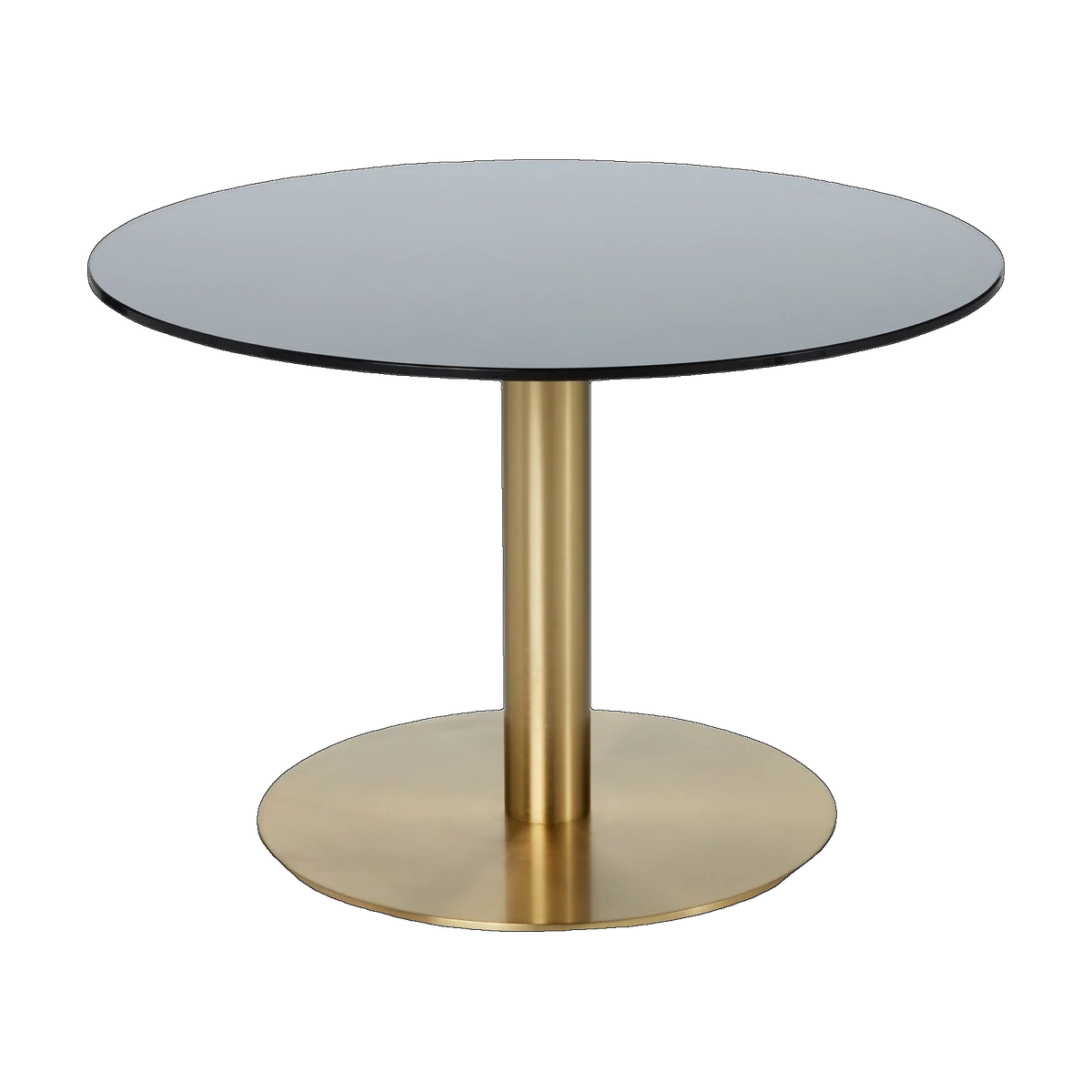 Flash Circle Table in Brass Plated Polished Steel and Mirrored Glass by Tom Dixon