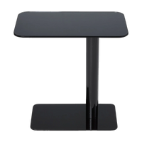 Flash Rectangle Table in Black Polished Steel and Mirrored Glass by Tom Dixon
