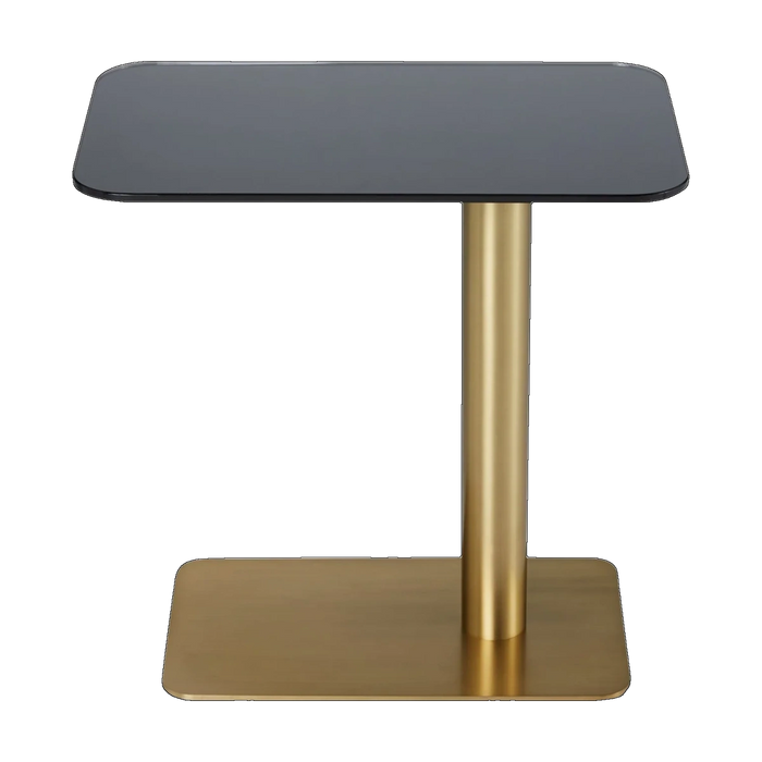 Flash Rectangle Table in Brass Plated Polished Steel and Mirrored Glass by Tom Dixon