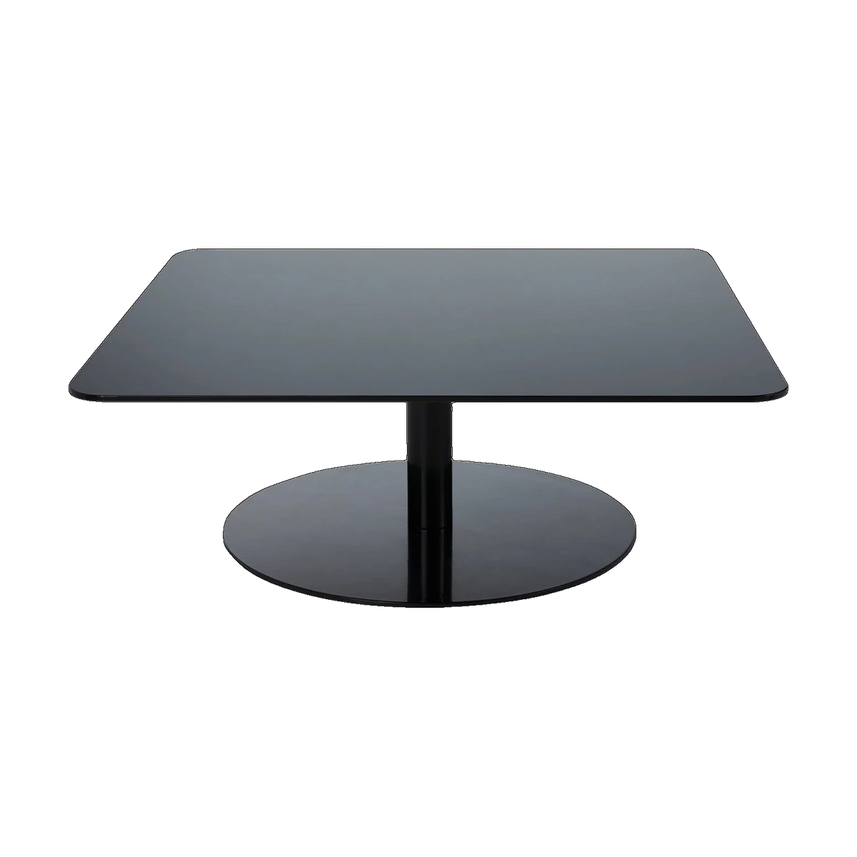 Flash Square Table in Black Polished Steel and Mirrored Glass by Tom Dixon
